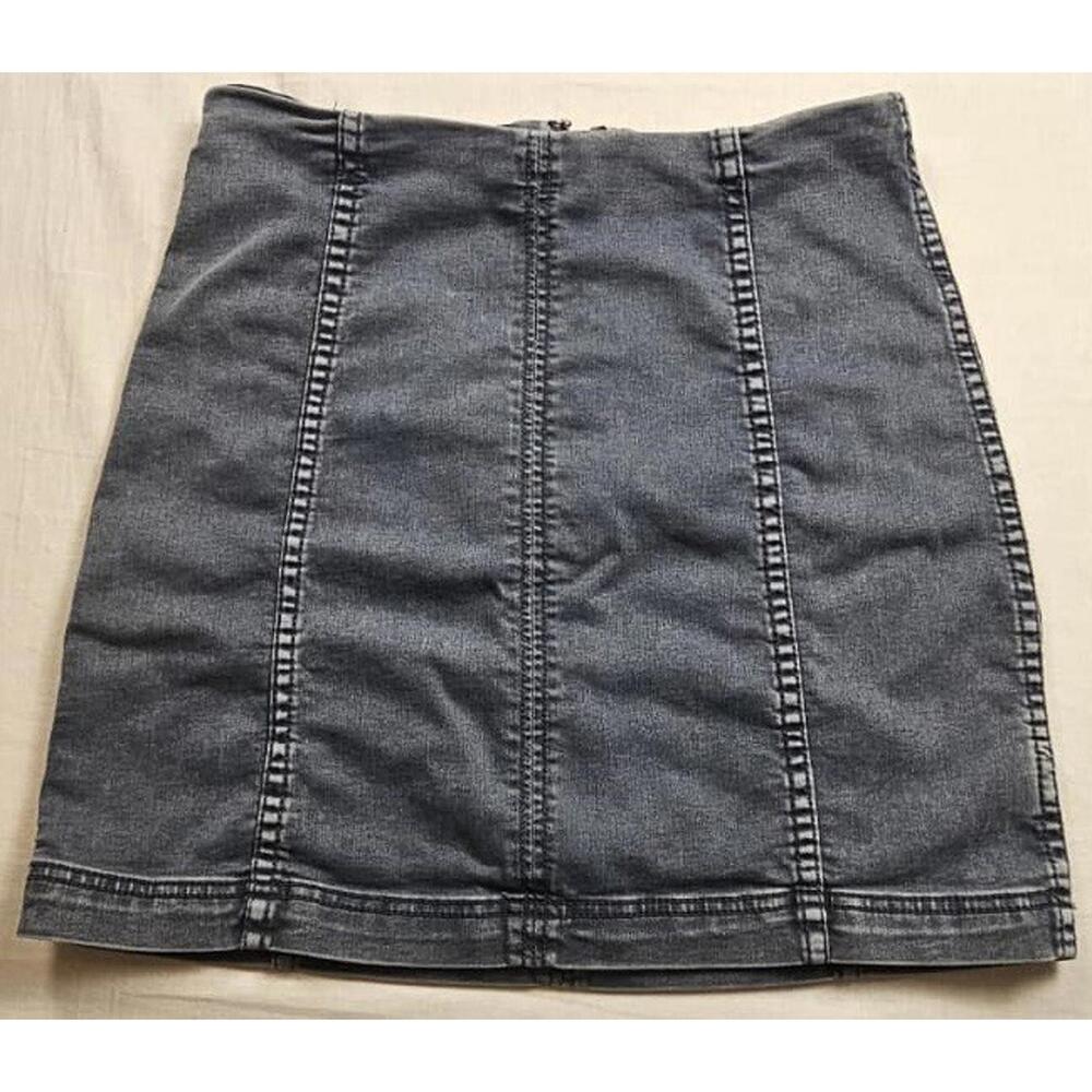Free People Size 10 Mini Skirt Denim Modern Femme Black Wash